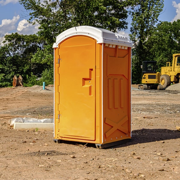 how often are the portable restrooms cleaned and serviced during a rental period in Hunterstown